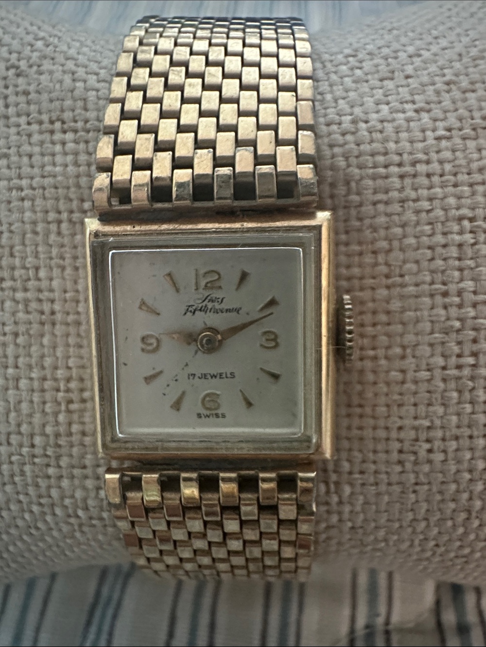 Lucy Gold-Tone Rectangular Bracelet Watch